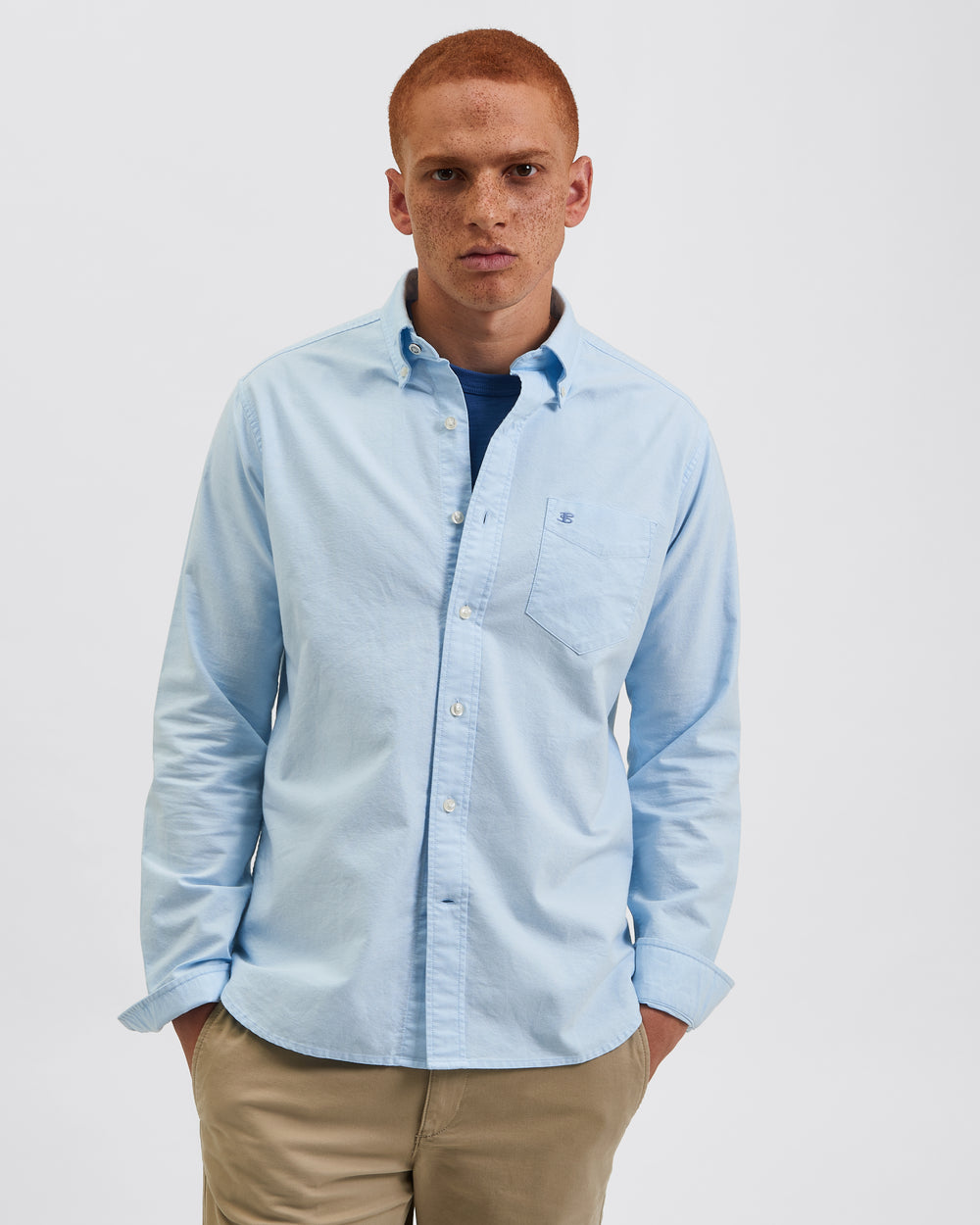 Chemises Ben Sherman Brighton Oxford Organic Bleu | FUH-96599107